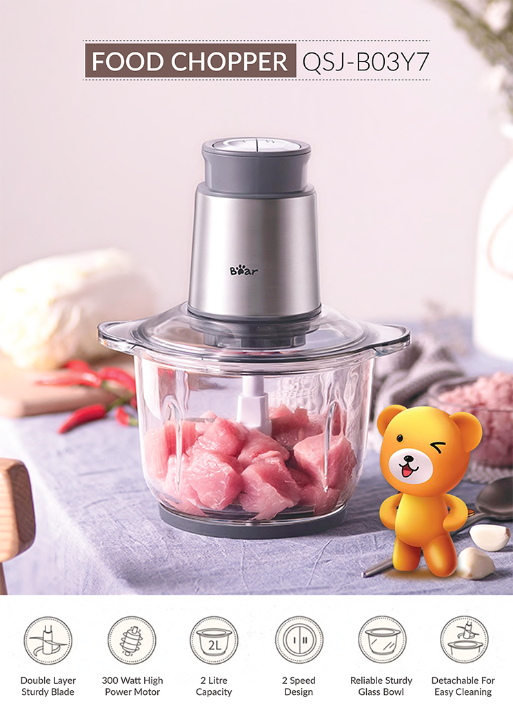 Bear Electric Food / Meat Chopper 2.0L Catalog Bear Malaysia